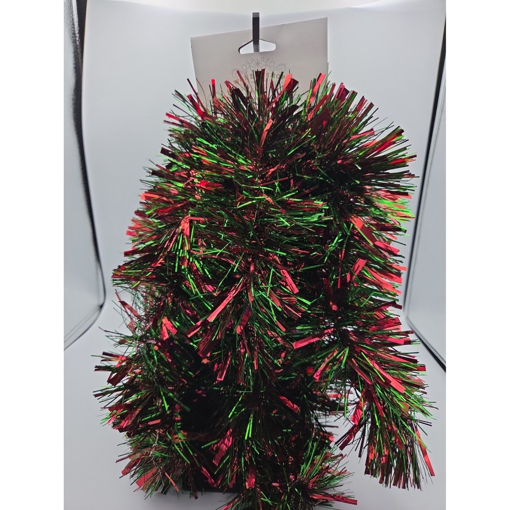 10' Tinsel Christmas Garland Red/Green - Wondershop